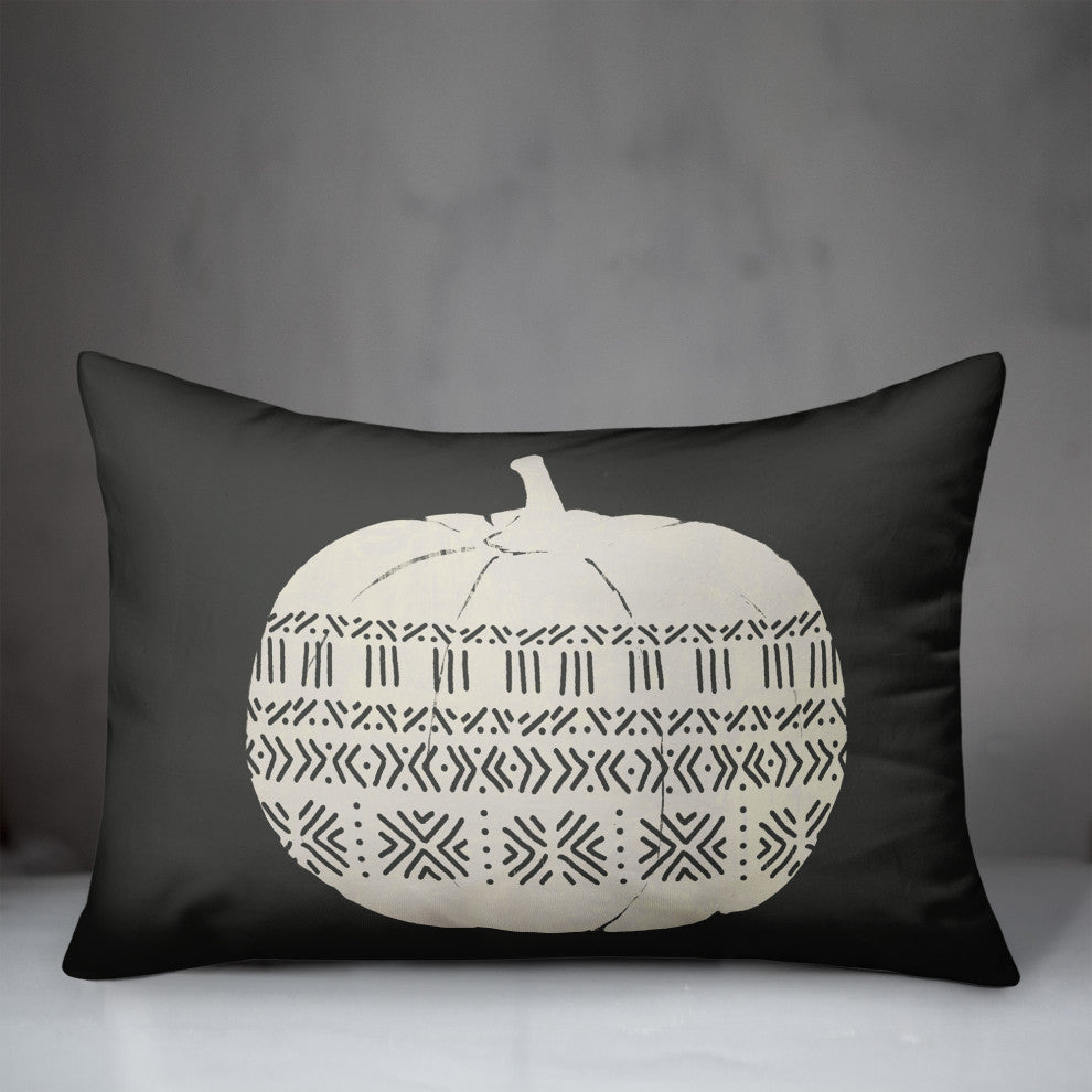 Mud Cloth Pumpkin 14x20 Throw Pillow