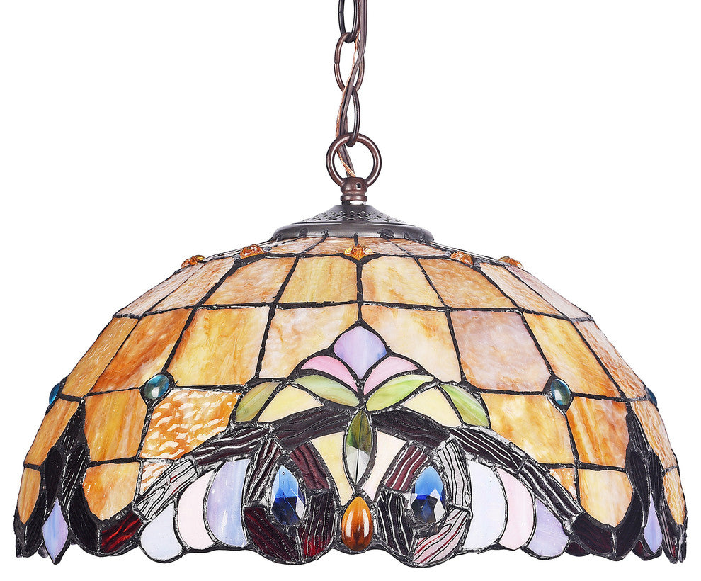 CHLOE-Lighting ANNA Victorian 2-Light Dark Bronze Ceiling Pendant, 16" Wide
