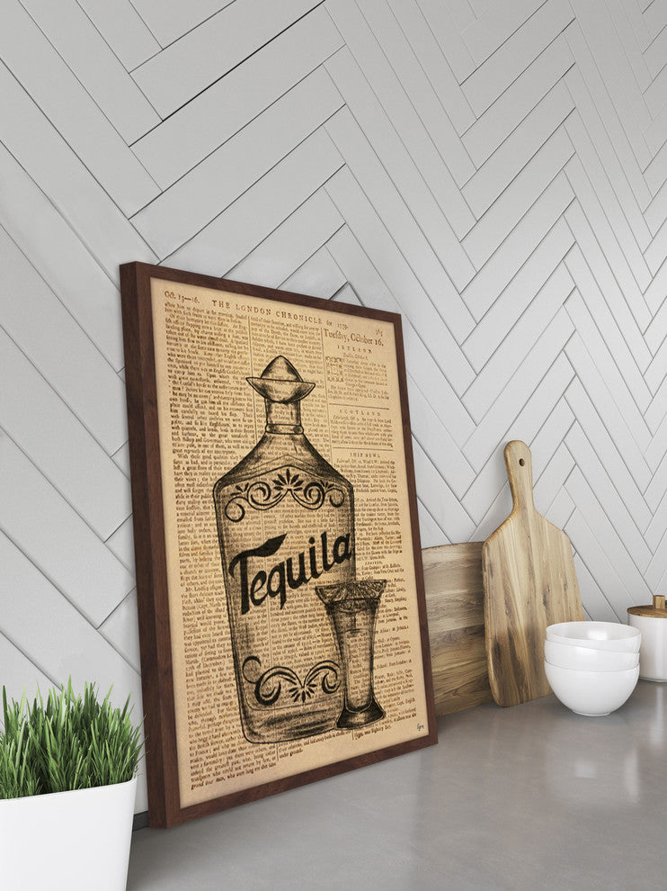 "Vintage Tequila" Framed Painting Print, 12"x18"