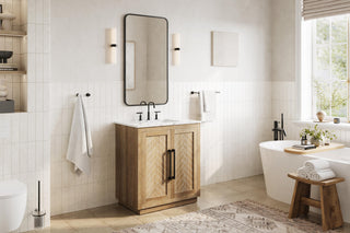 Home Living 30" Single Bathroom Vanity, Linen Oak
