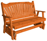 Cedar Fanback Glider, Redwood Stain, 4 Foot