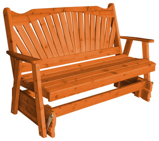 Cedar Fanback Glider, Redwood Stain, 4 Foot