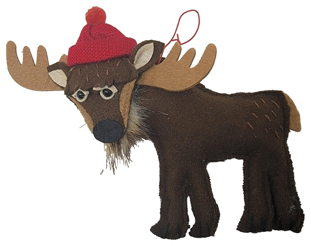 Cute Hand Crafted Plush Felt Ornament Woodland Animal 7 in Large, Moose