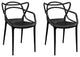 Mod Made Modern Plastic Loop Dining Chair, Set of 2, Black