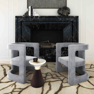 TOV Furniture Ada Grey Velvet Chair