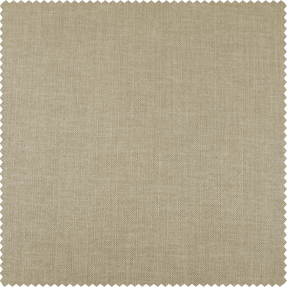 Signature Faux Linen Blackout Curtain Single Panel, Safari Tan, 50"w X 108"l