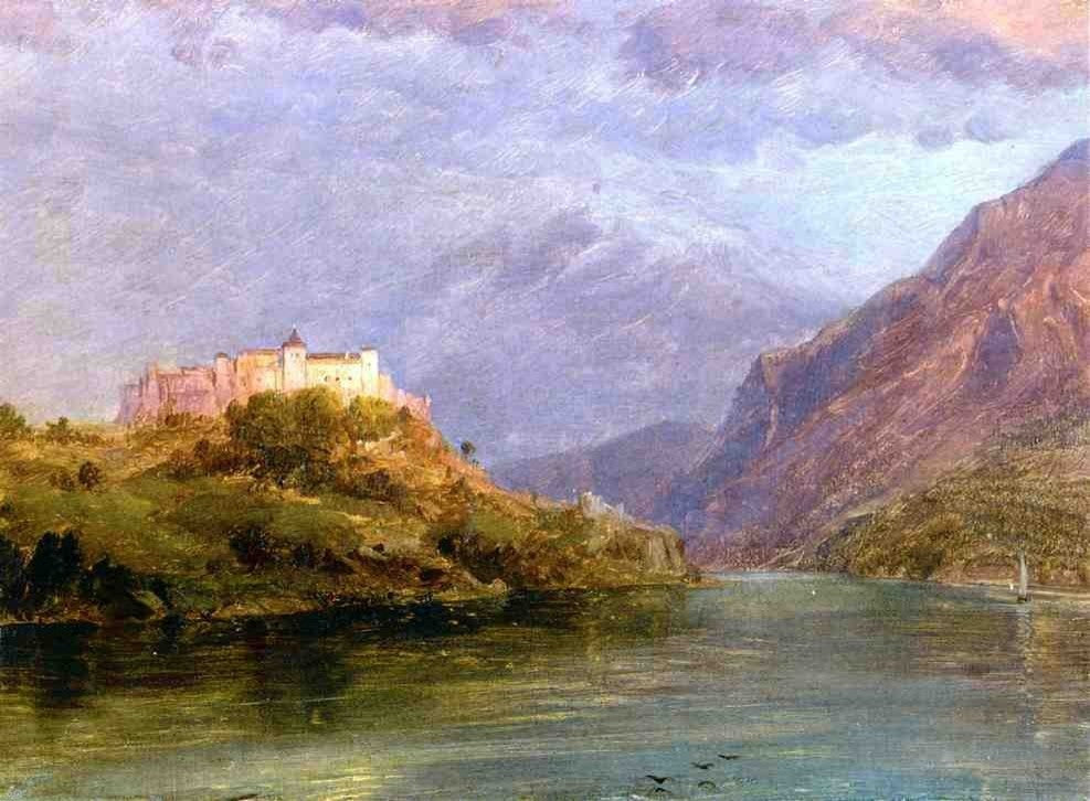 Frederic Edwin Church Salzburg Castle, 21"x28" Gallery Wrapped Canvas Print