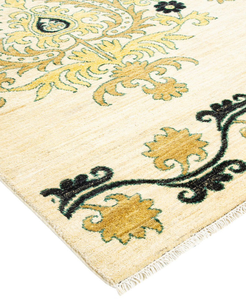 Eclectic, One-of-a-Kind Hand-Knotted Area Rug Ivory, 8' 5" x 10' 4"