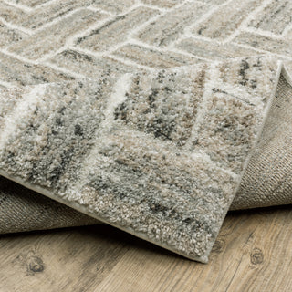 Canton Herringbone Ivory/Beige Indoor Area Rug, 1'10"x7'6"