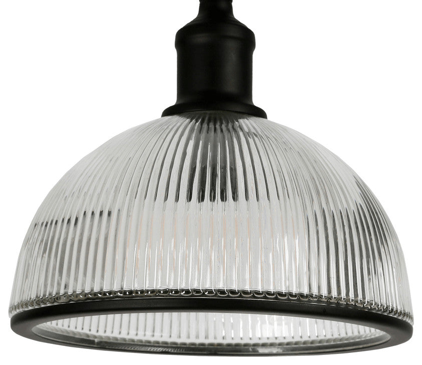 58" Black Swing Arm Floor Lamp With Clear Transparent Glass Dome Shade