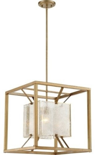 Nuvo Stanza 1-Light Antique Gold Large Pendant Light Fixture