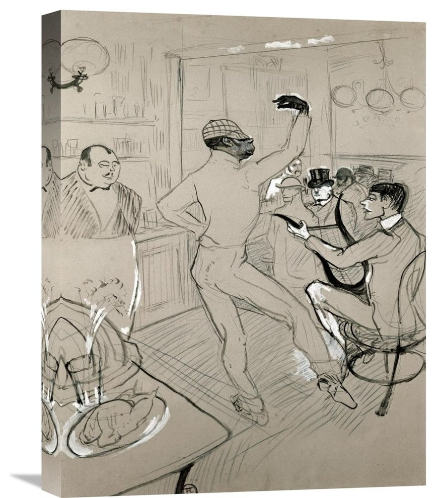 "Chocolat Dansant" Stretched Canvas Giclee by Henri Toulouse-Lautrec, 17"x22"