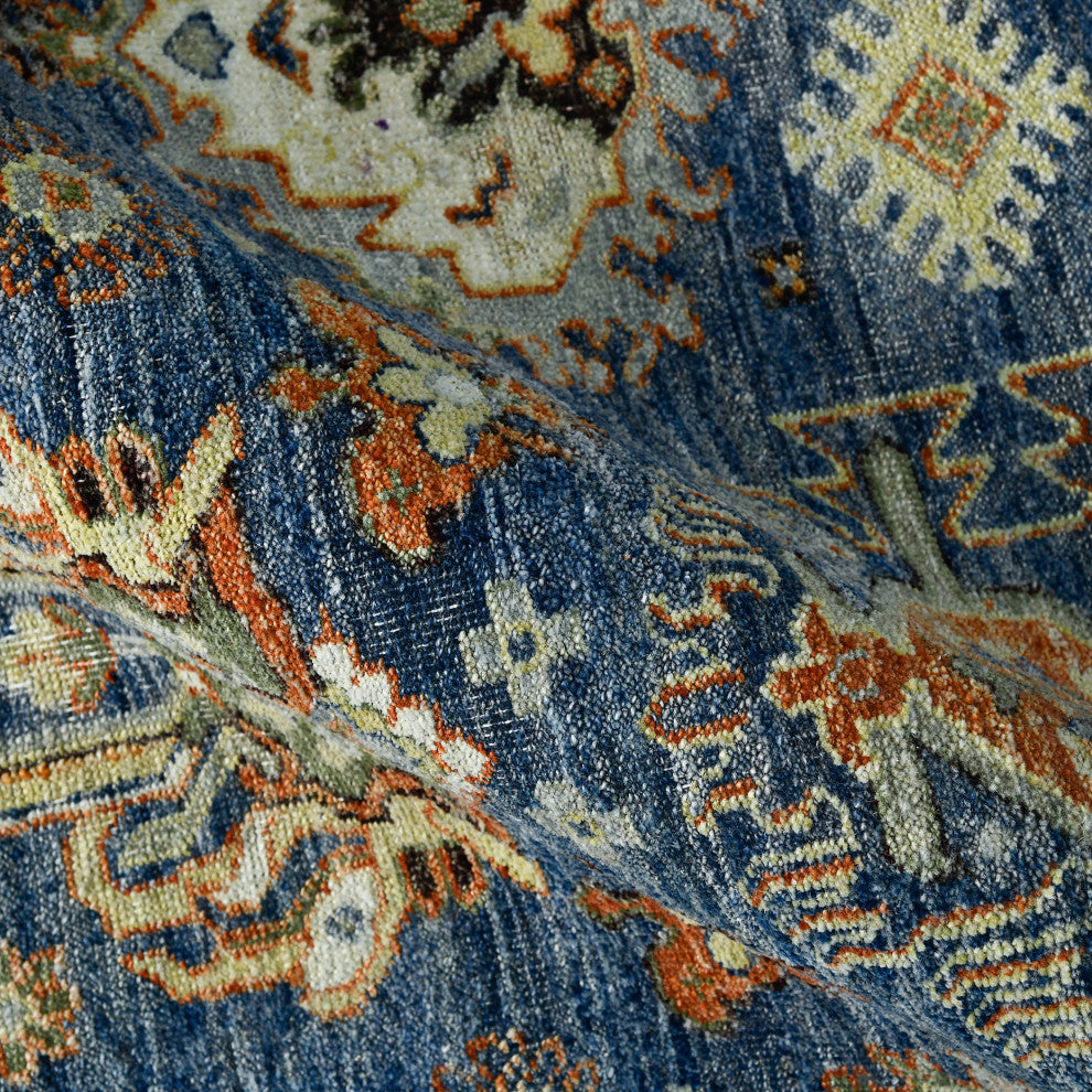Milano Effy Area Rug, Blue, 8' x 10', Bordered