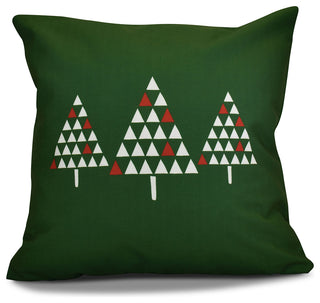 Trio of Trees Pillow, Green, 18"x18"