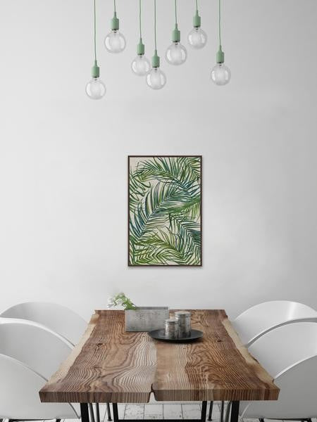"Swirling Palms" Floater Framed Painting Print on Canvas, 20"x30"