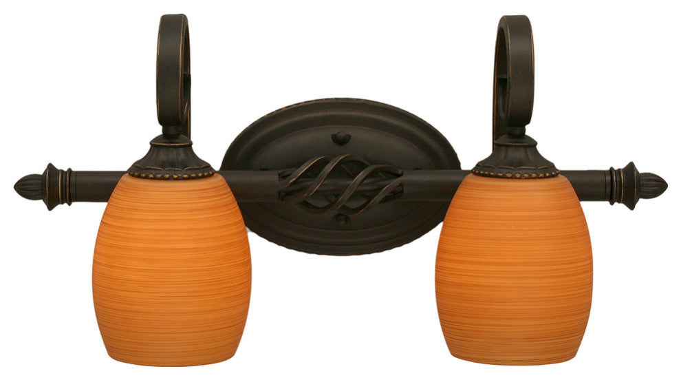 Elegante 2-Light Bath Bar, Cayenne Linen