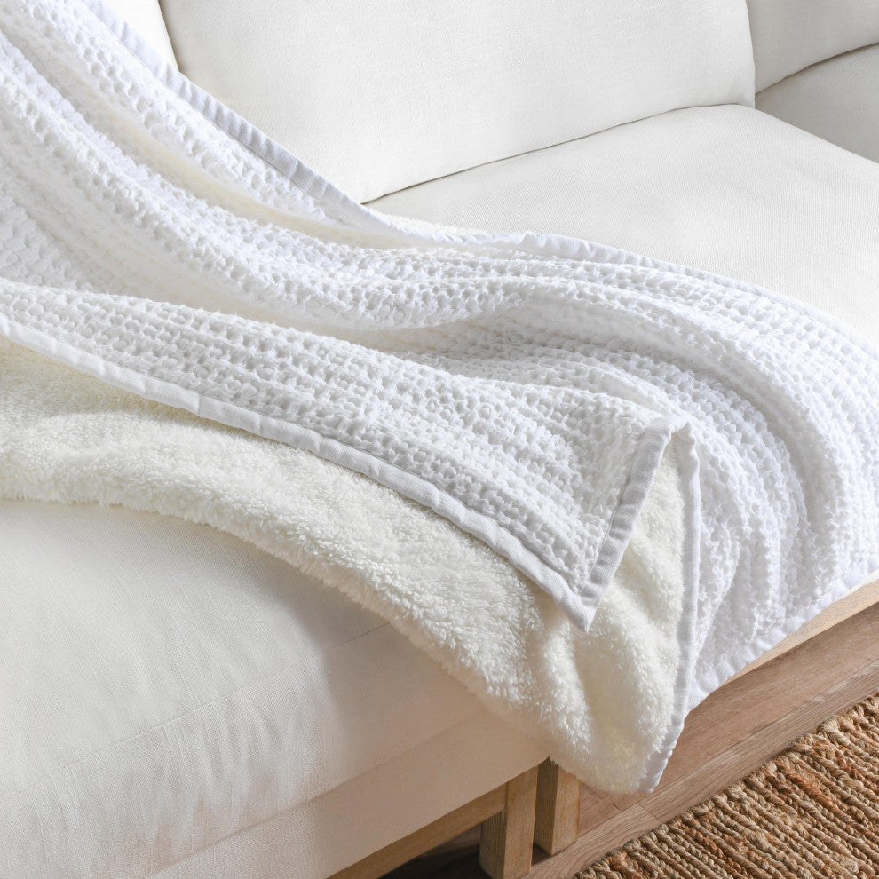 Colmar Belgian Linen Blend Throw, White