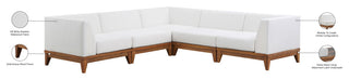 Rio Water Resistant Fabric  Patio 5-Piece Modular Sectional, Off White