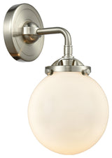 Beacon 1-Light LED Sconce, Brushed Satin Nickel, Shade: Gloss White