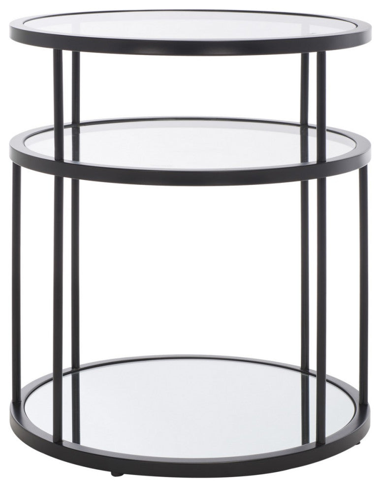 Safavieh Layta 3 Shelf Accent Table, Black/Clear