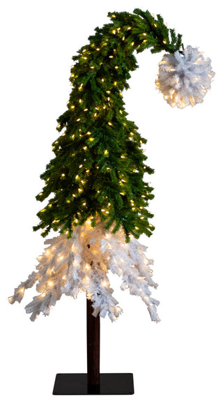 7ft. Holiday Green and White Santa's Hat Christmas Tree