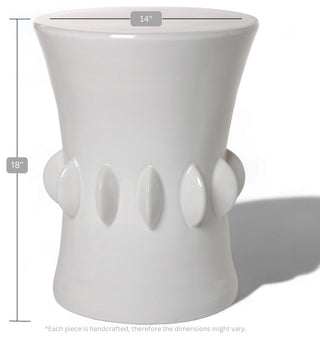 Jewel Stool, White 14x18
