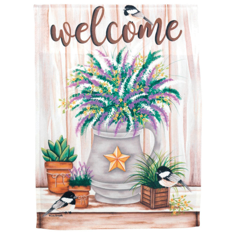 Flag Chickadee Welcome Polyester 13x18