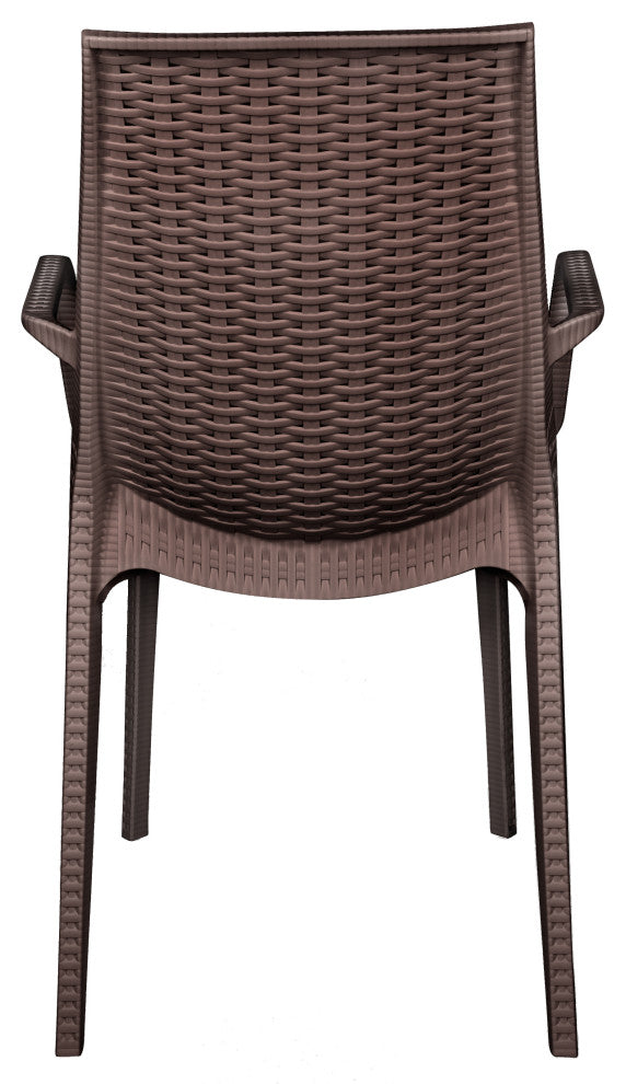 LeisureMod Kent Outdoor Dining Arm Chair