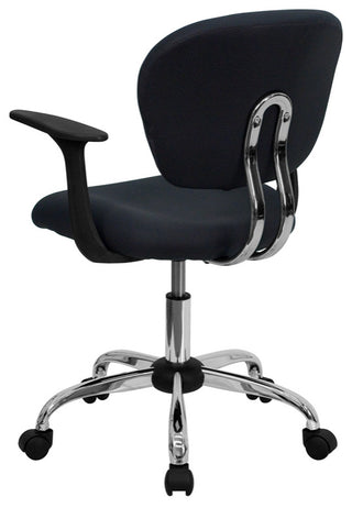 Mid-Back Mesh Swivel Task Chair with Chrome Base and Arms, Gray