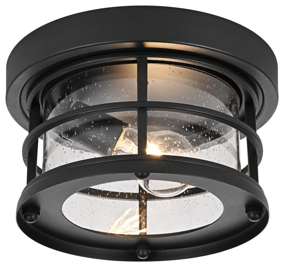 Home Living 10" Outdoor Flush Mount, Black