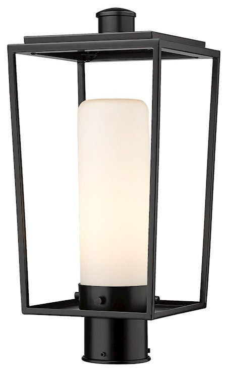 Z-LITE 595PHMR-BK 1 Light Outdoor Post Mount Fixture, Black