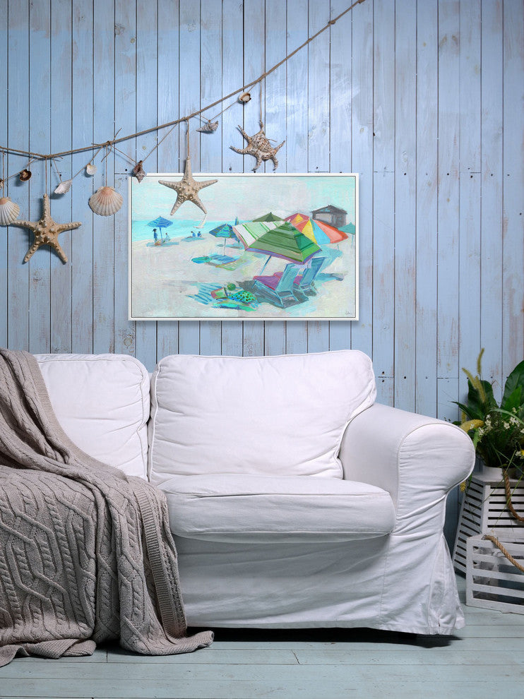 "Taking a Break" Floater Framed Painting Print on Canvas, 24"x16"