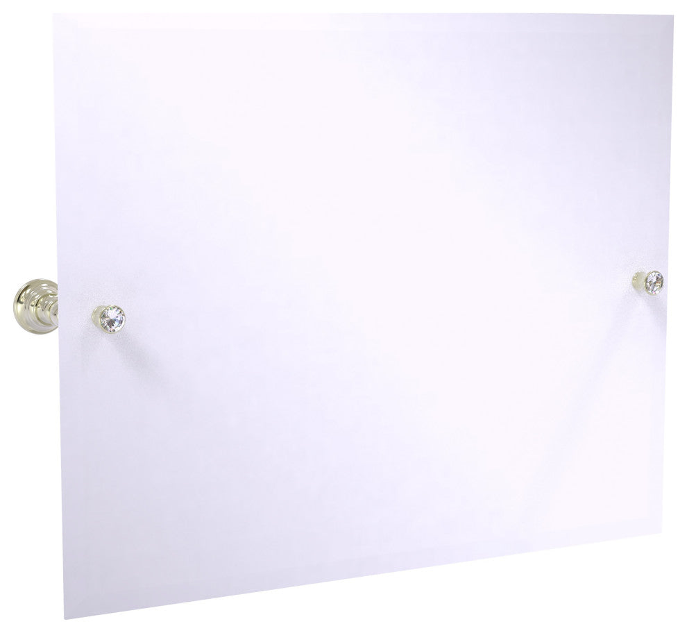 Carolina Crystal Landscape Tilt Mirror with Beveled Edge, Polished Nickel