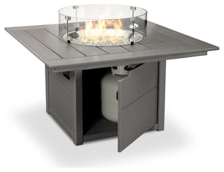 Polywood Square 42" Fire Pit Table, Slate Gray