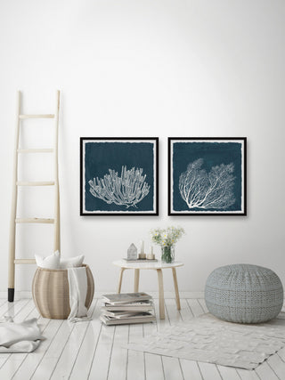 Tropical Corals Diptych, 2-Piece Set, 18x18 Panels