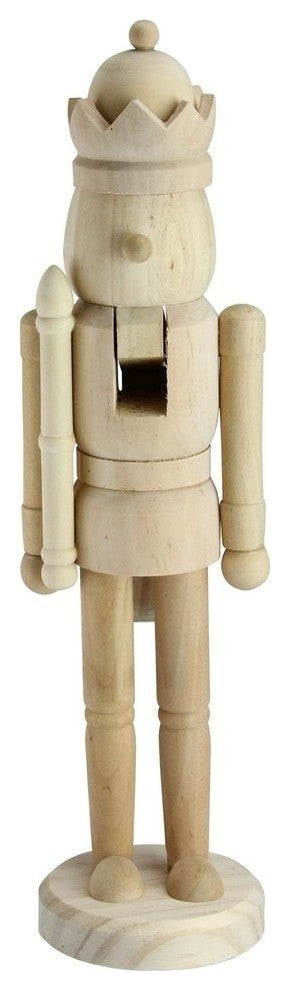 14.5" Traditional Unfinished Wood Paintable Nutcracker