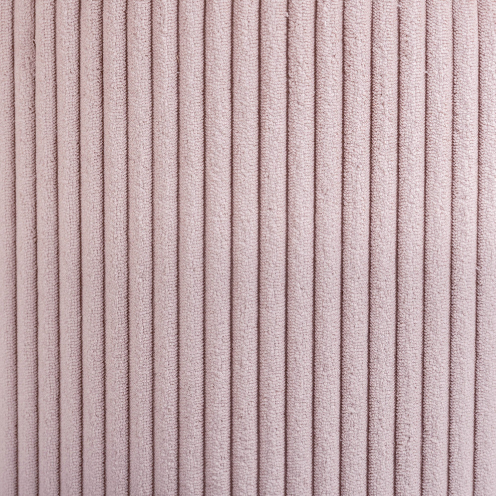 Roy Microsuede Fabric Upholsetered Ottoman/Stool, Pink, Round