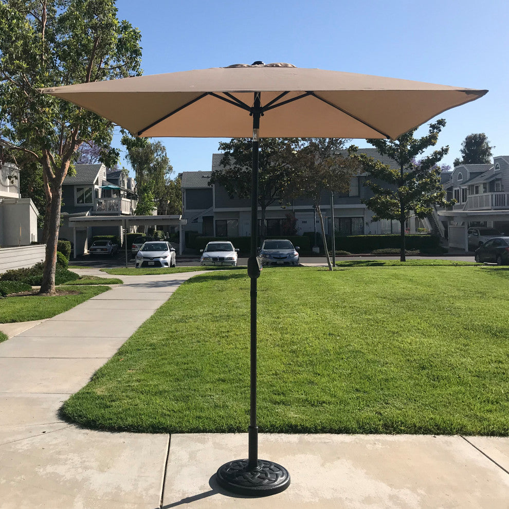 Davee Furniture 6.5 Ft Orange Market/Patio Umbrella with Tilt and Crank, Tan