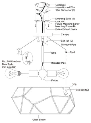 Euclid 16" 3 Light Semi-Flush Mount Aged Brass