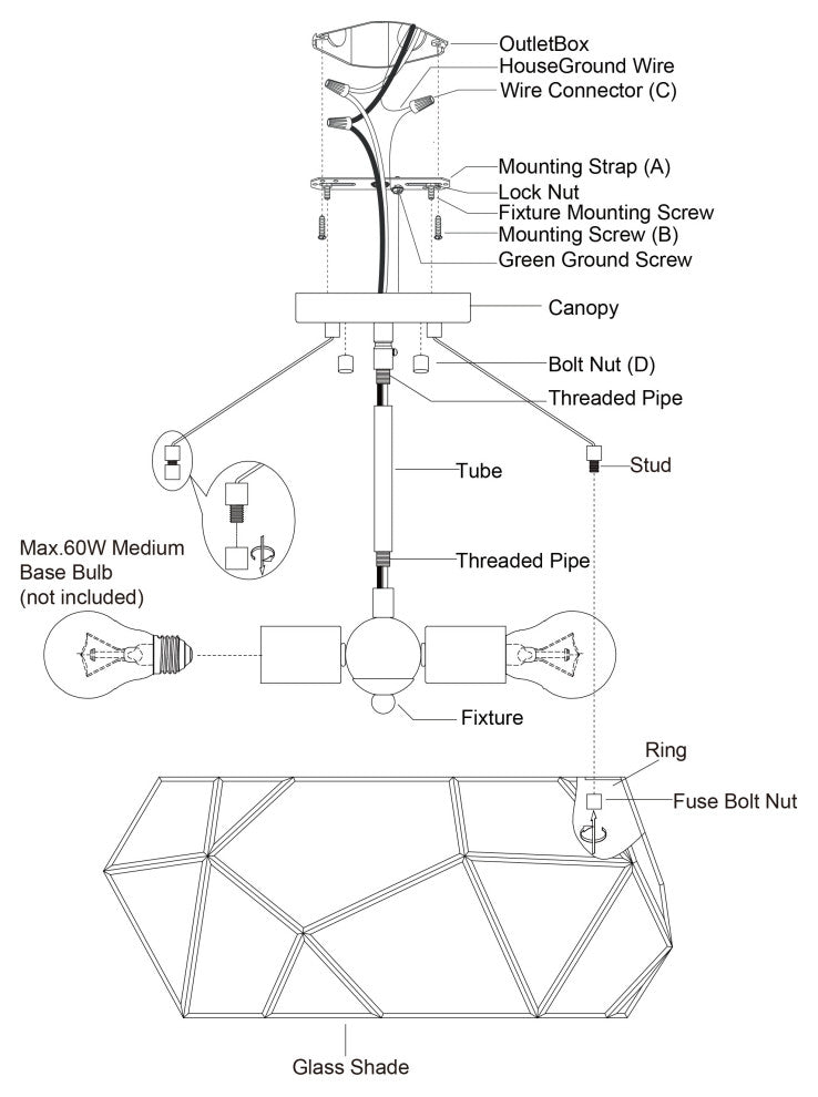 Euclid 16" 3 Light Semi-Flush Mount Aged Brass