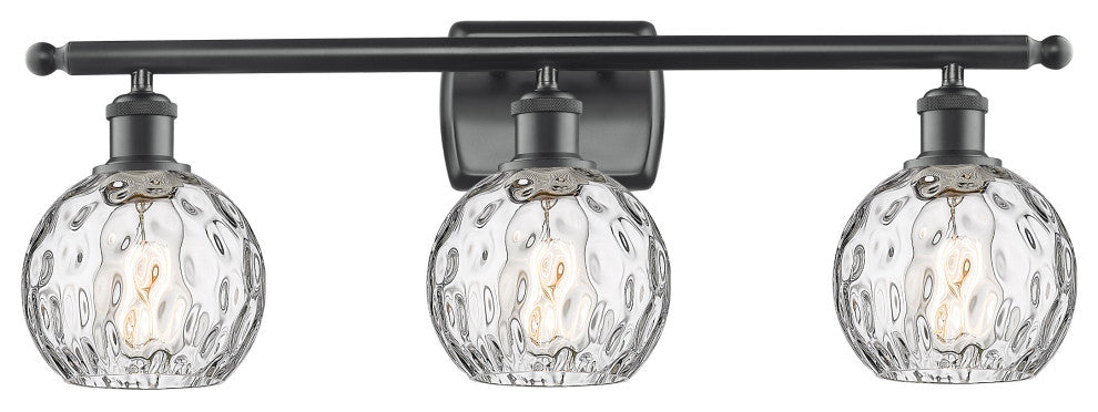 Innovations 516-3W-BK-G1215-6-LED 3 Light Bath Vanity Light, Matte Black