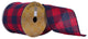 Vickerman Q201311 4"X10 Yard Red And Dark Blue Plaid Christmas Ribbon