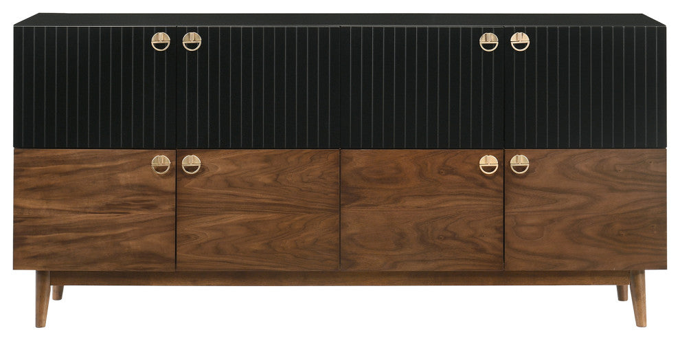 Amigo Black Veneer and Walnut Wood Buffet