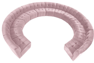 Limitless Velvet Upholstered 13-Piece Modular Sectional, Pink