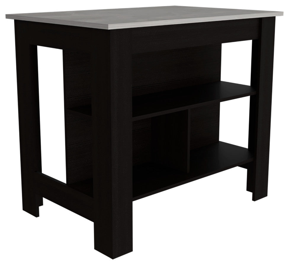 Kitchen Island Dozza, Kitchen, Dark Brown / Onyx