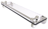 Pacific Grove 22" Glass Shelf with Dotted Accents, Satin Nickel