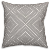 Gray and White Dotted Diamond 20x20 Throw Pillow Cover