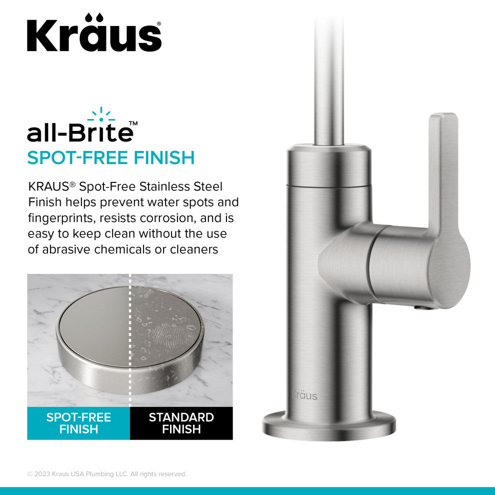 KRAUS Oletto 1-Handle Drinking Water Filter Faucet, Spot Free Stainless Steel