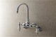 Aqua Vintage Adjustable Center Wall Mount Tub Faucet, Polished Chrome