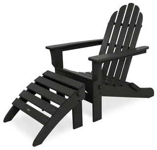 Cape Cod 2-Piece Folding Adirondack Seating Set, Charcoal Black